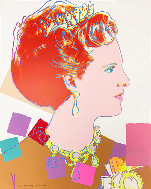 Queen Margrethe II of Denmark (White) FS II.334 by Andy Warhol, 1985 screenprint on Lenox museum board