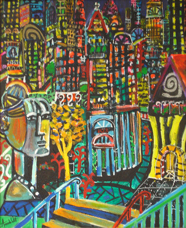 Techno Serenity by Amanda Watt, acrylic, on canvas