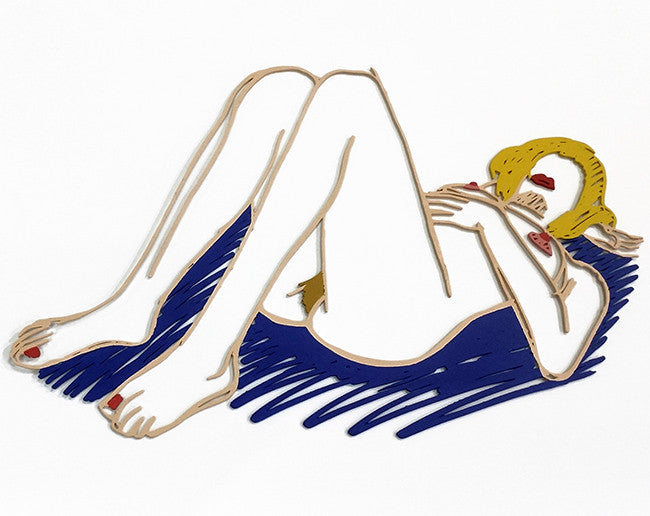 Blonde on Blanket by Tom Wesselmann, 1985 alkyd on cut out steel