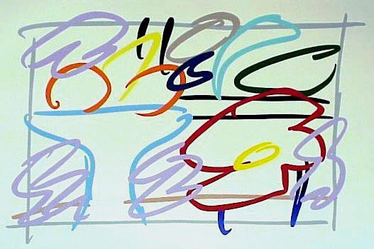 Fast Sketch Still Life with Abstract Painting by Tom Wesselmann