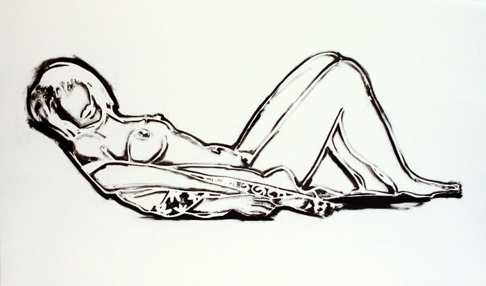 Monica Lying Down on Robe by Tom Wesselmann, 1990 screenprint