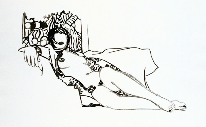 Monica Nude with Matisse by Tom Wesselmann, 1990 embossed etching
