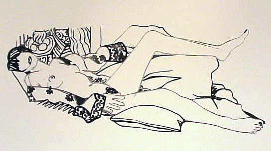 Monica Nude with Purple Robe by Tom Wesselmann, 1990 embossed aquatint