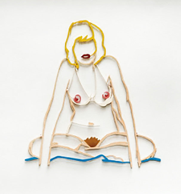 Monica Sitting Cross-legged (Colored) by Tom Wesselmann, 1990 alkyd on cut out steel