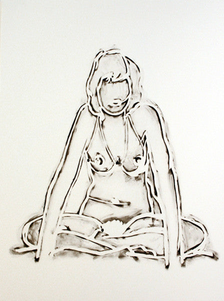 Monica Sitting Cross-legged by Tom Wesselmann, 1990 screenprint