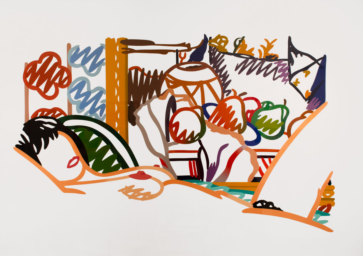 Monica Nude with Cezanne by Tom Wesselmann, 1994 screen print