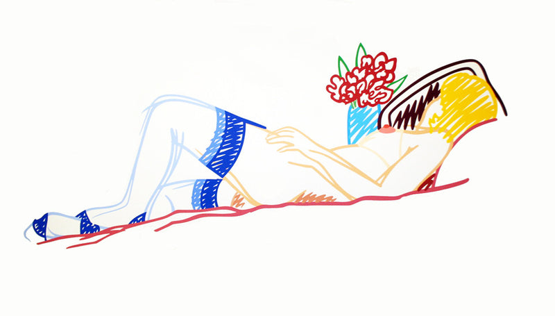 NUDE WITH BOUQUET AND STOCKINGS BY TOM WESSELMANN