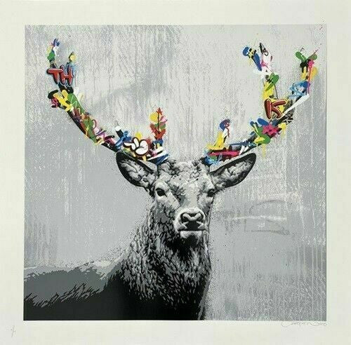 The Stag by Martin Whatson, 2020 24 - color screen print on 300 gsm Somerset paper