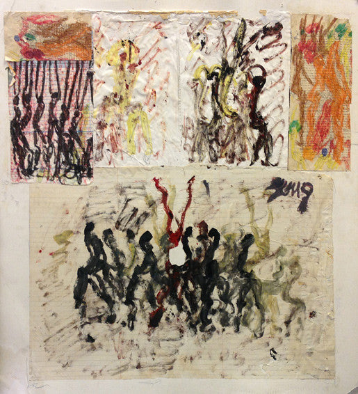Procession Montage by Purvis Young, mixed media