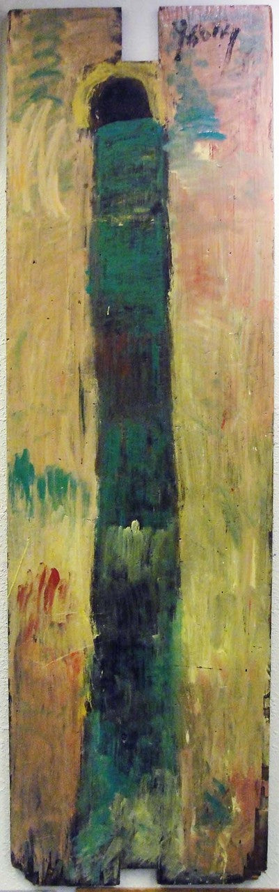 The Tower by Purvis Young, mixed media — detail 2