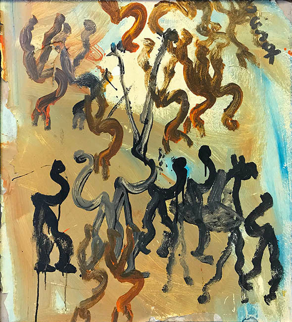Untitled 1 by Purvis Young by Artists Misc., mixed media on board