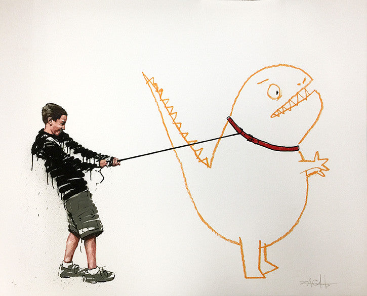 Jurassic Bark by Ernest Zacharevic by Artists Misc., archival pigment print — detail 2