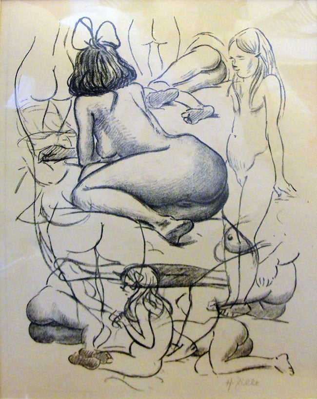 Nude Study by Heinrich Zille, charcoal