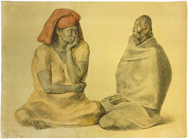 El Rebozo by Francisco Zuniga, 1982 lithograph
