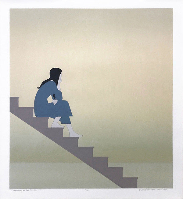 Stairway to the Sea by Will Barnet, 1982 color lithograph & serigraph