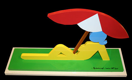 Sitting Under a Beach Umbrella by Stephen Gamson, 2010 sculpture