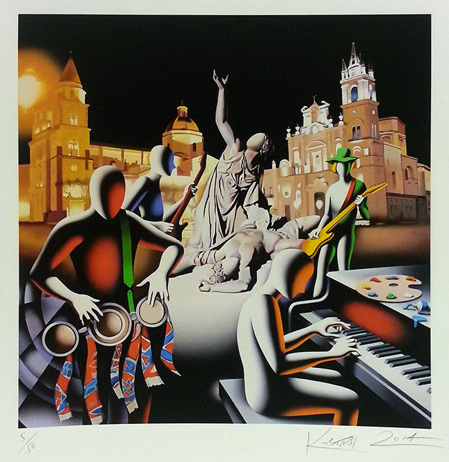 The First Set Was in Stone by Mark Kostabi, 2014 giclee on hand made cotton paper