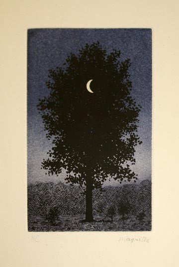 Le 16 Septembre by Rene Magritte, 1968 etching, in colors on Rives BFK