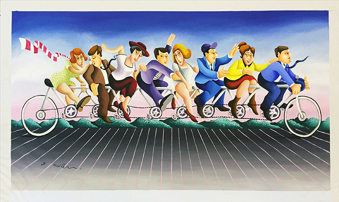 Bikers by Yuval Mahler, acrylic, on canvas