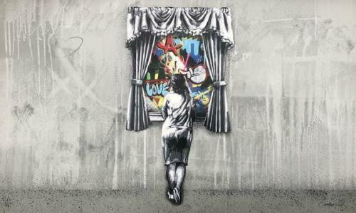 GIRL AT THE WINDOW (REVERSE) (HAND FINISHED)BY MARTIN WHATSON