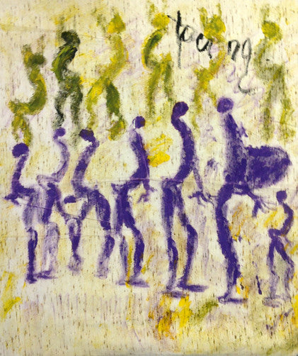 Purple People by Purvis Young, acrylic on canvas